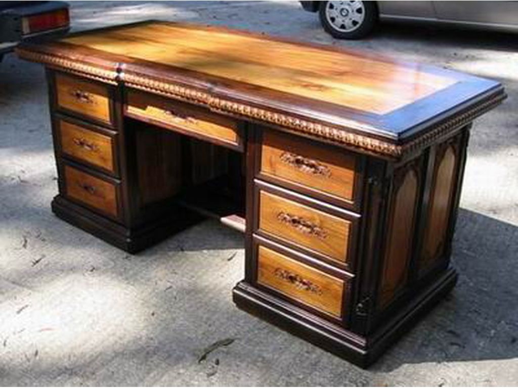 Mesa despacho teca 3+1/c - Campoloco Muebles y Decoración