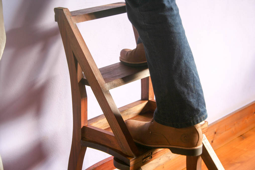 silla escalera de madera 
